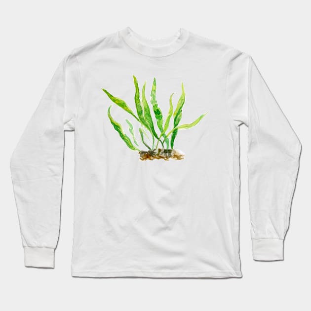 Aquarium Plants Series Java Fern Long Sleeve T-Shirt by yodelbat